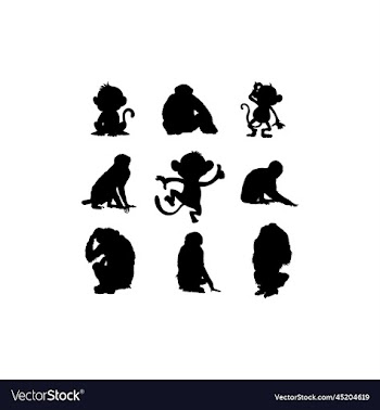monkey animal set creative design