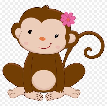 Monkey Baby Shower Clip Art For Kids - Jungle Animals Clipart Monkey