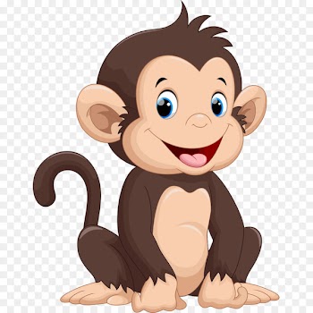 Monkey Cartoon Drawing Illustration - Happy little monkey 
