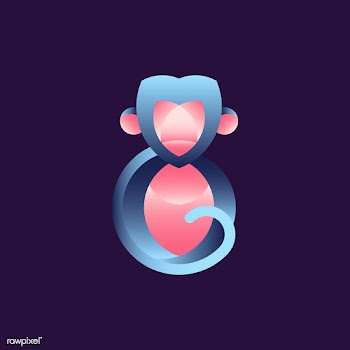 Monkey geometrical animal design vector | Free stock vector - 520853