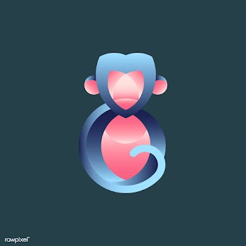 Monkey geometrical animal design vector | Free stock vector - 520884