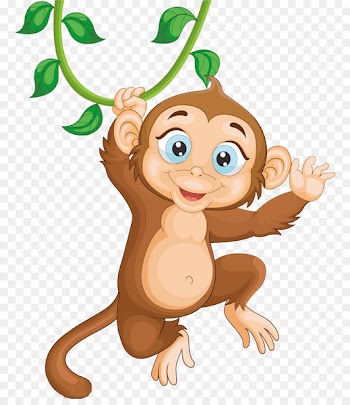 Monkey Illustration - Jumping monkey 