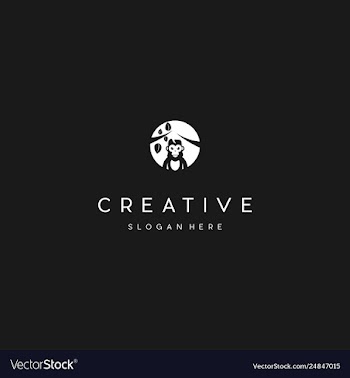 Monkey silhouette creative log vector image