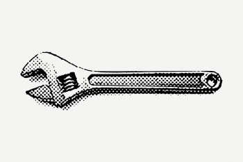 Monkey wrench drawing, vintage tool | Free PSD - rawpixel
