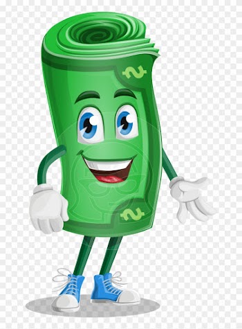 Monney Green Vector Cartoon Character - Money Character Png