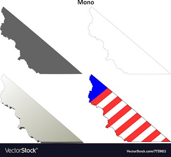 Mono County California outline map set vector image