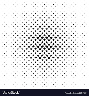 Monochromatic pentagram star pattern - abstract vector image