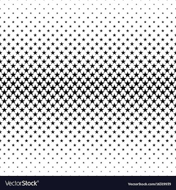 Monochromatic pentagram star pattern - abstract vector image