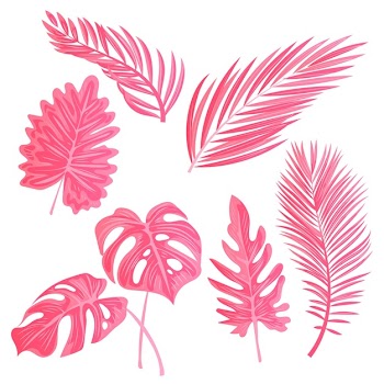 Monochromatic tropical leaves Free Vector
