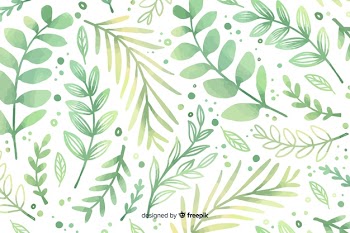 Monochromatic watercolour green flowers background Free Vector