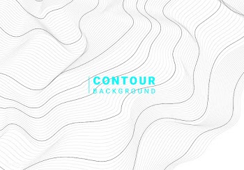 Monochrome abstract contour line illustration | Free stock vector - 554265