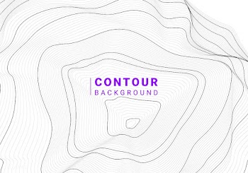 Monochrome abstract contour line illustration | Free stock vector - 554268