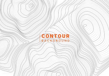 Monochrome abstract contour line illustration | Free stock vector - 554358