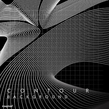 Monochrome abstract contour line illustration | Free stock vector - 554364