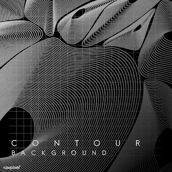 Monochrome abstract contour line illustration | Free stock vector - 554365