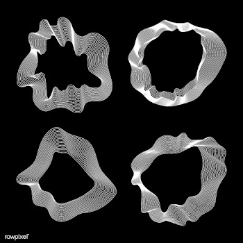 Monochrome abstract contour lines collection | Free stock vector - 554315