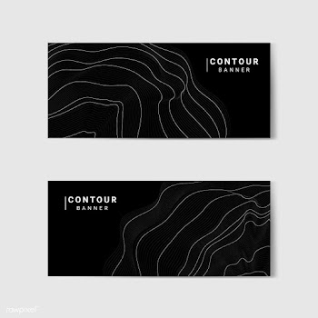Monochrome abstract contour lines set | Free stock vector - 554246