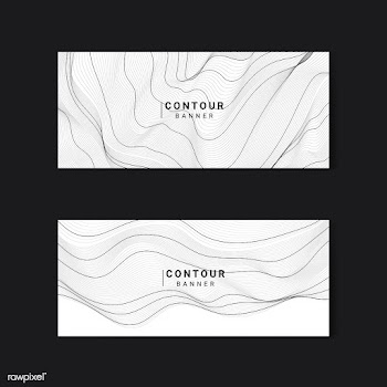 Monochrome abstract contour lines set | Free stock vector - 554295