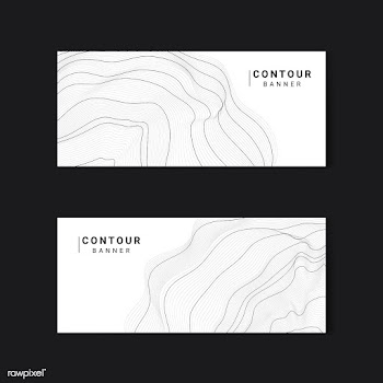 Monochrome abstract contour lines set | Free stock vector - 554335
