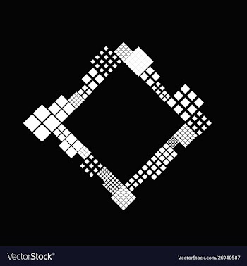 Monochrome abstract diagonal square badge vector image