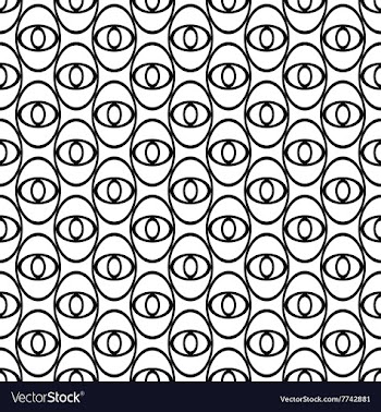 Monochrome abstract ellipse eye repeat pattern vector image