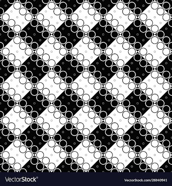 Monochrome abstract seamless circle pattern vector image