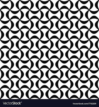 Monochrome abstract seamless curved shape pattern vector image