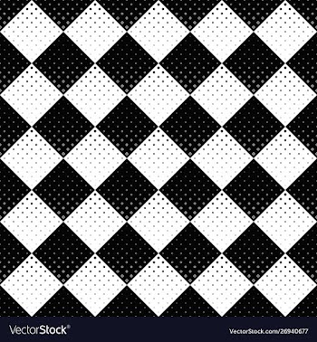 Monochrome abstract seamless diagonal square vector image