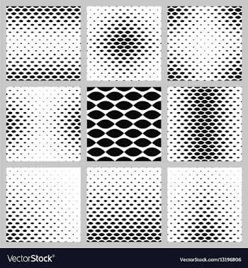 Monochrome curved shape pattern background set vector image
