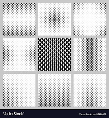 Monochrome curved shape pattern background set vector image