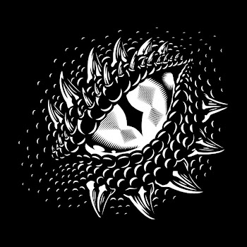 Monochrome dragon eye Free Vector
