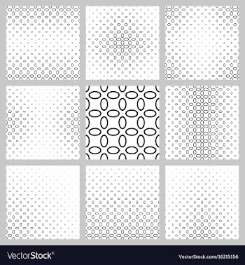 Monochrome ellipse pattern background design set vector image