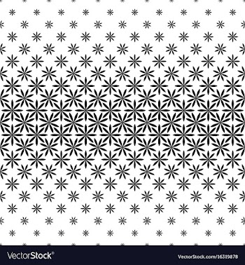 Monochrome geometric pattern - abstract floral vector image