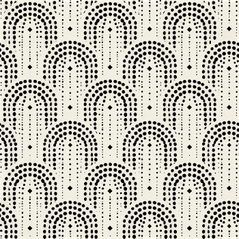 Monochrome Geometric Pattern with Arches and Dots
