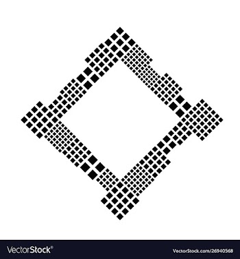 Monochrome geometrical diagonal square badge vector image