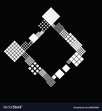 Monochrome geometrical diagonal square badge vector image