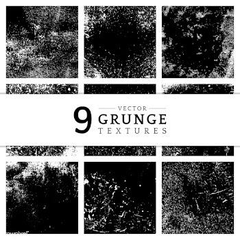 Monochrome grunge distressed texture set | Free stock vector - 554403