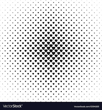 Monochrome heart pattern background design vector image