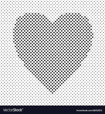 Monochrome heart shaped love concept background vector image