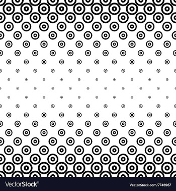 Monochrome horizontal repeating circle pattern vector image