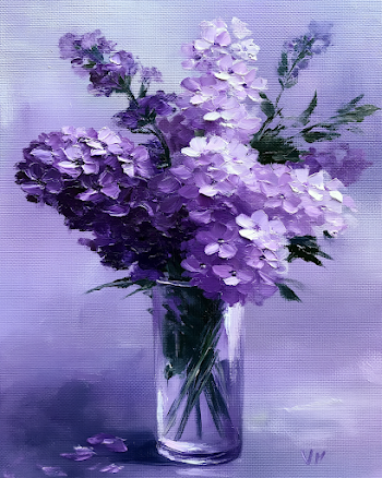 Monochrome Lilac Floral Arrangement