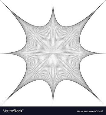 Monochrome line grid pattern kaleidoscope curved vector image