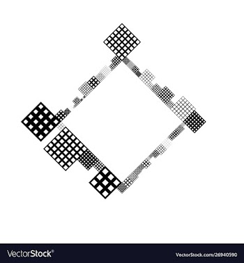 Monochrome modern abstract geometrical square vector image