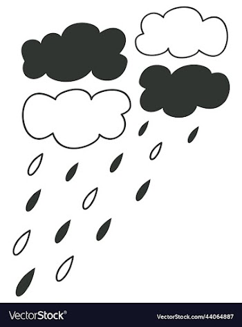 monochrome of clouds and rain drops
