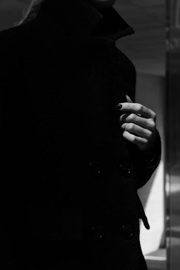 Monochrome of Woman Wears Coat