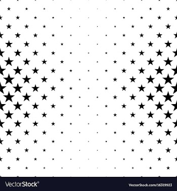 Monochrome pentagram star pattern - abstract vector image