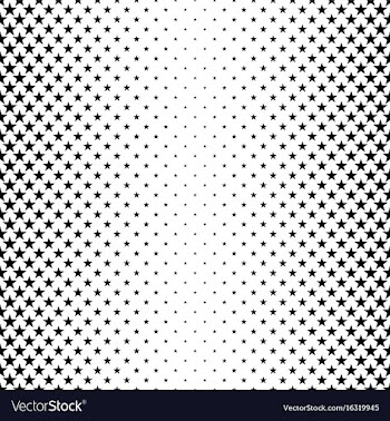 Monochrome pentagram star pattern - abstract vector image