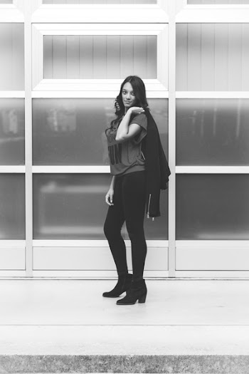 Monochrome Photo of a Woman Standing