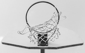 Monochrome Photo of Basketball Ring