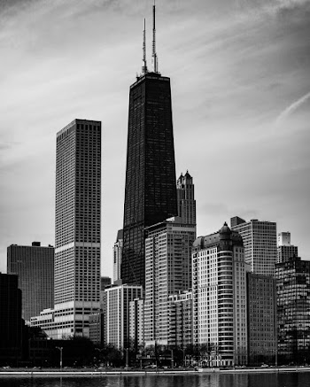 Monochrome Photo of Buildings